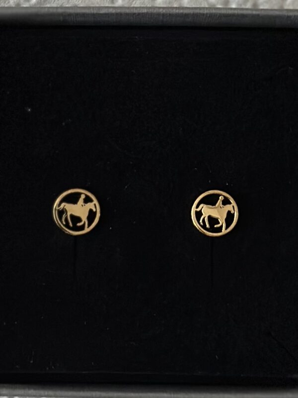 Ørering med Hest og rytter Guld look