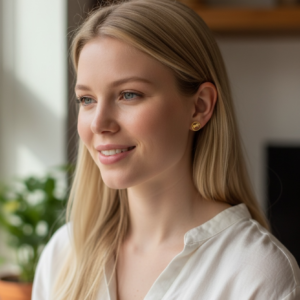 Ørering med Hest i spring Guld look