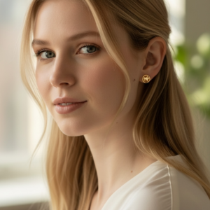 Ørering med Hest og rytter Guld look