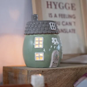 Hus til fyrfadslys Grøn